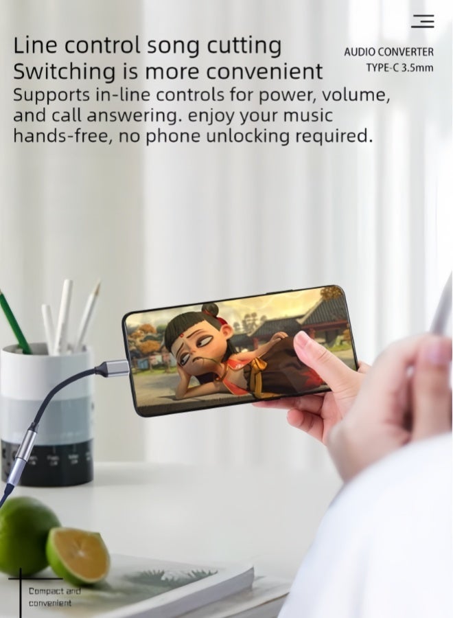 الصفحة الرئيسية محول سماعة رأس صوت رقمي من USB-C إلى 3.5 مم، متوافق مع iPhone 15/16/17 Plus/Pro Max و Samsung Galaxy S25 Ultra/S24/S23/S22 و Pixel 8/7/6/5 وطرازات أخرى - Image 5